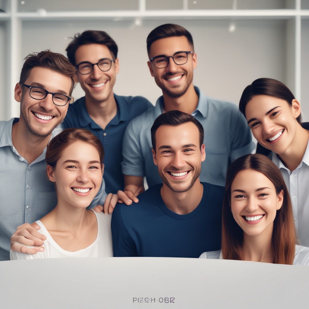 A team smiling due to the ease AI reservation system has brought